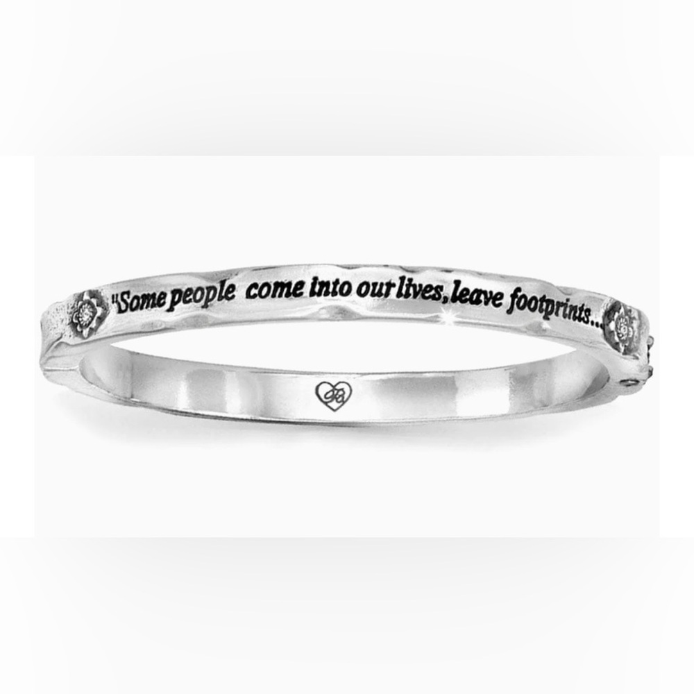Brighton Footprints Hinged Bangle silver NWOT